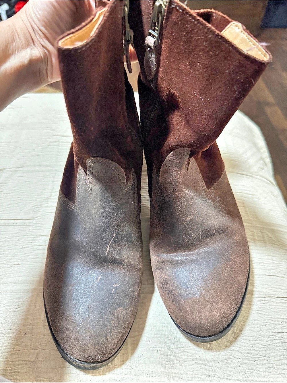 Olukai Kaulani W Leather Ankle Boots Brown US W 9 Good